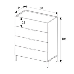 Συρταριέρα Oryana Megapap Χρώμα Καρυδί 80x44x104εκ.