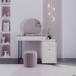 Τουαλέτα με Καθρέπτη Dior Megapap Χρώμα Λευκό του Πάγου 108x45x130εκ.