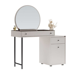 Τουαλέτα με Καθρέπτη Dior Megapap Χρώμα Λευκό του Πάγου 108x45x130εκ.