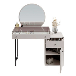 Τουαλέτα με Καθρέπτη Dior Megapap Χρώμα Λευκό του Πάγου 108x45x130εκ.