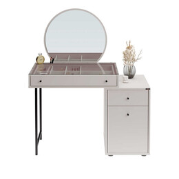 Τουαλέτα με Καθρέπτη Dior Megapap Χρώμα Λευκό του Πάγου 108x45x130εκ.