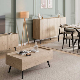 Μπουφές Luna Megapap Χρώμα oak 180x43x100εκ.