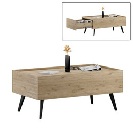Τραπεζάκι Σαλονιού Luna Megapap Χρώμα oak 102x61x44εκ.