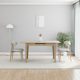 Τραπέζι Trendline Megapap Επεκτεινόμενο Χρώμα oak 120/150x70x75εκ.