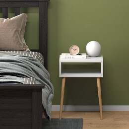 Κομοδίνο Fiona Megapap Χρώμα Λευκό 45x30x58εκ.