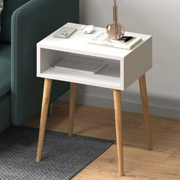 Κομοδίνο Fiona Megapap Χρώμα Λευκό 45x30x58εκ.