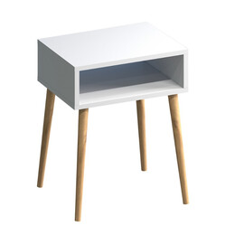 Κομοδίνο Fiona Megapap Χρώμα Λευκό 45x30x58εκ.