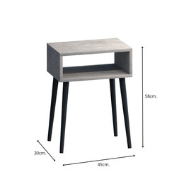 Κομοδίνο Fiona Megapap Χρώμα Γκρι Ρετρό 45x30x58εκ.