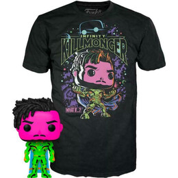 Funko Pop!  tee (Adult): Marvel What If...? - Infinity Killmonger (Blacklight) (Special Edition) Bobble-Head Vinyl Figure  t-Shirt (m)