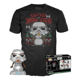 Funko Pop! Tees (Adult) Disney: Star Wars - Holiday Stormtrooper (Metallic) Vinyl Figure  t-Shirt (l)