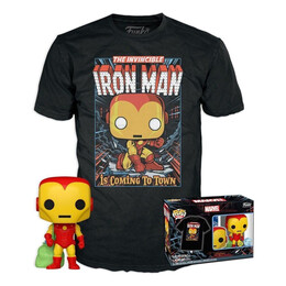 Funko Pop!  tee (Adult): Marvel - Holiday Iron man (Glows in the Dark) Vinyl Figure  t-Shirt (s)