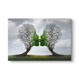 Πίνακας σε Καμβά "trees Growing With Love" Megapap Ψηφιακής Εκτύπωσης 100x70x3εκ.