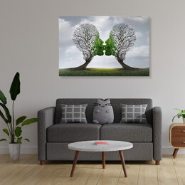 Πίνακας σε Καμβά "trees Growing With Love" Megapap Ψηφιακής Εκτύπωσης 100x70x3εκ.