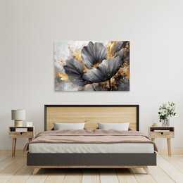 Πίνακας σε Καμβά "flowers Whispering in the Night" Megapap Ψηφιακής Εκτύπωσης 140x100x3εκ.