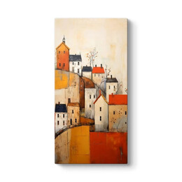 Πίνακας σε Καμβά "houses on the Hill" Megapap Ψηφιακής Εκτύπωσης 50x100x3εκ.