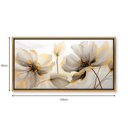 Πίνακας σε Καμβά "ethereal Blossom" Megapap Ψηφιακής Εκτύπωσης με Κορνίζα Χρώμα Χρυσό 120x60x3εκ.