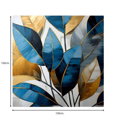 Πίνακας σε Καμβά "botanical Leaves" Megapap Ψηφιακής Εκτύπωσης 100x100x3εκ.
