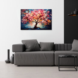 Πίνακας σε Καμβά "pink Tree" Megapap Ψηφιακής Εκτύπωσης 100x70x3εκ.