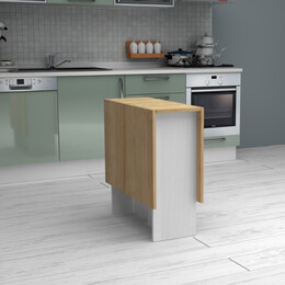 Τραπέζι Μελαμίνης Pepe Megapap Επεκτεινόμενο Χρώμα Λευκό - Φυσικό Οξιάς 28(56+56)x77x75εκ.