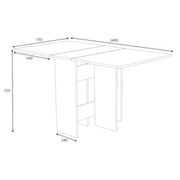 Τραπέζι Μελαμίνης Pepe Megapap Επεκτεινόμενο Χρώμα Λευκό - Φυσικό Οξιάς 28(56+56)x77x75εκ.