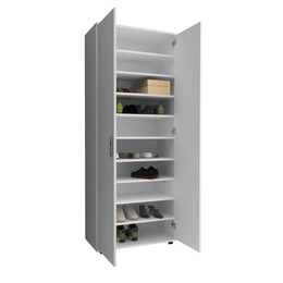 Ντουλάπα Ρούχων - Παπουτσοθήκη Eric Megapap Δίφυλλη Χρώμα Λευκό 76x36x187εκ.