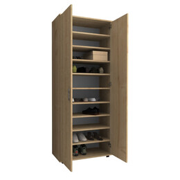 Ντουλάπα Ρούχων - Παπουτσοθήκη Eric Megapap Δίφυλλη Χρώμα Φυσικό Οξιάς 76x36x187εκ.