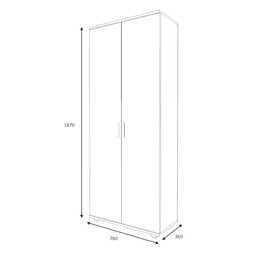 Ντουλάπα Ρούχων - Παπουτσοθήκη Eric Megapap Δίφυλλη Χρώμα Φυσικό Οξιάς 76x36x187εκ.