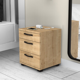 Κομοδίνο Roco Megapap Χρώμα Φυσικό Οξιάς 40x39x57εκ.