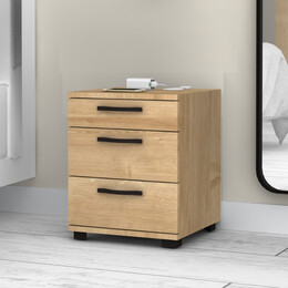 Κομοδίνο Roco Megapap Χρώμα Φυσικό Οξιάς 40x39x57εκ.