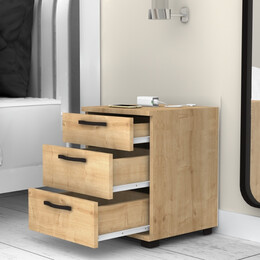 Κομοδίνο Roco Megapap Χρώμα Φυσικό Οξιάς 40x39x57εκ.