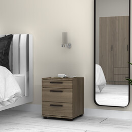 Κομοδίνο Roco Megapap Χρώμα Καρυδί 40x39x57εκ.