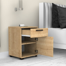 Κομοδίνο Veto Megapap Χρώμα Φυσικό Οξιάς 40x39x57εκ.