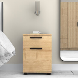 Κομοδίνο Veto Megapap Χρώμα Φυσικό Οξιάς 40x39x57εκ.