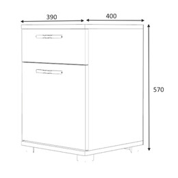 Κομοδίνο Veto Megapap Χρώμα Καρυδί 40x39x57εκ.