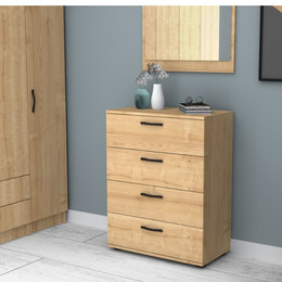 Συρταριέρα Velika Megapap Χρώμα Φυσικό Οξιάς 73x44x96εκ.