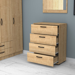 Συρταριέρα Velika Megapap Χρώμα Φυσικό Οξιάς 73x44x96εκ.