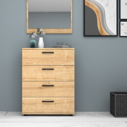 Συρταριέρα Velika Megapap Χρώμα Φυσικό Οξιάς 73x44x96εκ.