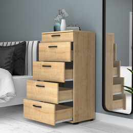 Συρταριέρα Helia Megapap Χρώμα Φυσικό Οξιάς 60x44x108εκ.