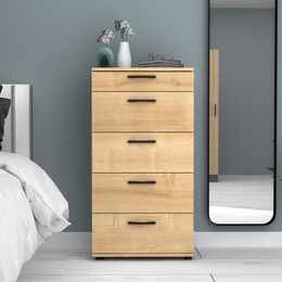 Συρταριέρα Helia Megapap Χρώμα Φυσικό Οξιάς 60x44x108εκ.