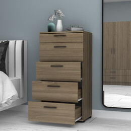 Συρταριέρα Helia Megapap Χρώμα Καρυδί 60x44x108εκ.