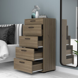 Συρταριέρα Helia Megapap Χρώμα Καρυδί 60x44x108εκ.