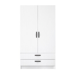Ντουλάπα Ρούχων Victoria Megapap Δίφυλλη με Συρτάρια Χρώμα Λευκό 100x60x181εκ.