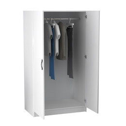 Ντουλάπα Ρούχων Victoria Megapap Δίφυλλη Χρώμα Λευκό 100x60x181εκ.