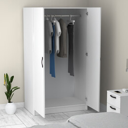 Ντουλάπα Ρούχων Victoria Megapap Δίφυλλη Χρώμα Λευκό 100x60x181εκ.