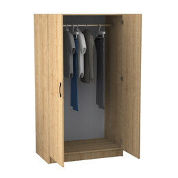 Ντουλάπα Ρούχων Victoria Megapap Δίφυλλη Χρώμα Φυσικό Οξιάς 100x60x181εκ.