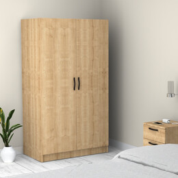 Ντουλάπα Ρούχων Victoria Megapap Δίφυλλη Χρώμα Φυσικό Οξιάς 100x60x181εκ.