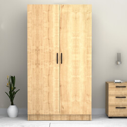 Ντουλάπα Ρούχων Victoria Megapap Δίφυλλη Χρώμα Φυσικό Οξιάς 100x60x181εκ.