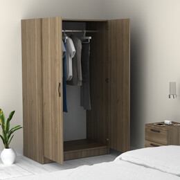 Ντουλάπα Ρούχων Victoria Megapap Δίφυλλη Χρώμα Καρυδί 100x60x181εκ.