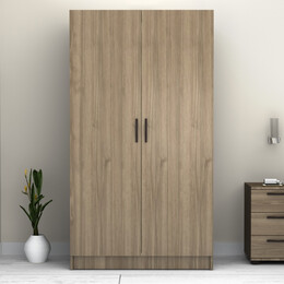 Ντουλάπα Ρούχων Victoria Megapap Δίφυλλη Χρώμα Καρυδί 100x60x181εκ.