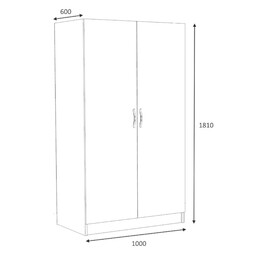 Ντουλάπα Ρούχων Victoria Megapap Δίφυλλη Χρώμα Καρυδί 100x60x181εκ.